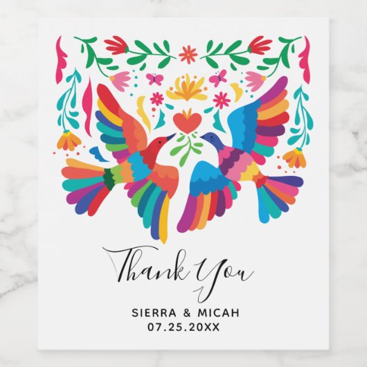 メキ鮮やかシコの鳥とフローラ ワインラベル (シングルラベル)