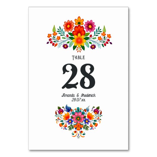 メキ鮮やかシコフローラ結婚ズ テーブルナンバー (正面)