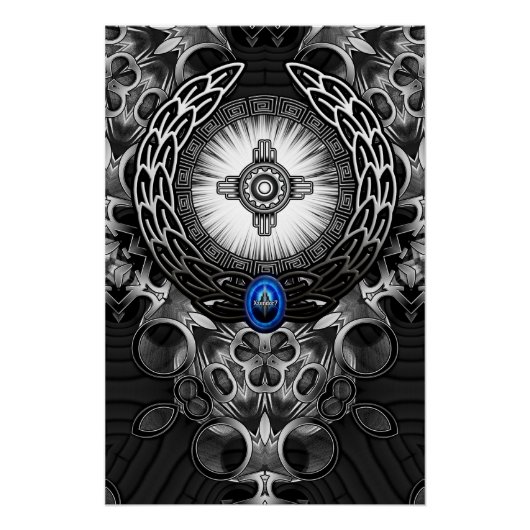 メクトロンワン抽象芸術アート ポスター (正面)