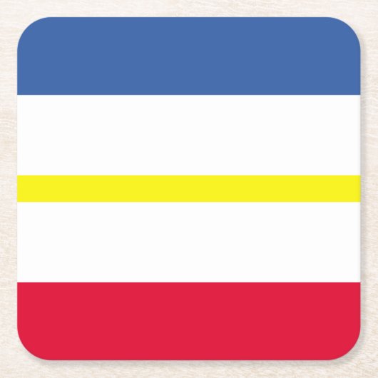 メクレンブルク州西部ポメラニアスクエア紙国旗 スクエアペーパーコースター (正面)