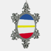 メクレンブルク西ポメラニアスノーフレークPe国旗 スノーフレークピューターオーナメント (左)