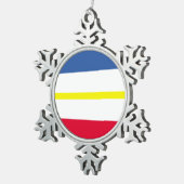 メクレンブルク西ポメラニアスノーフレークPe国旗 スノーフレークピューターオーナメント (右)