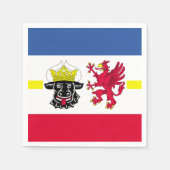メクレンブルク西部ポメラニアナプキンス国旗 スタンダードカクテルナプキン (正面)