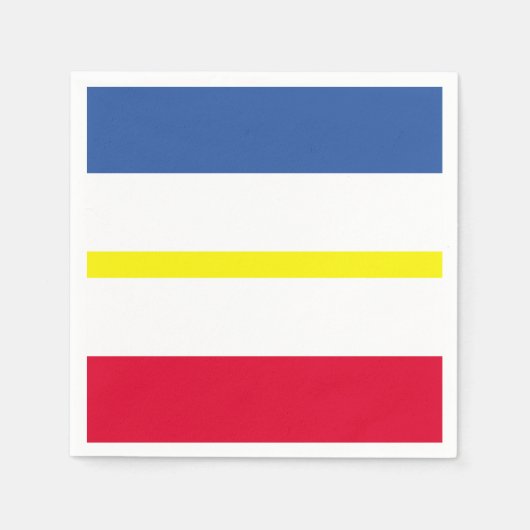 メクレンブルク西部ポメラニア国旗のナプキン スタンダードカクテルナプキン (正面)