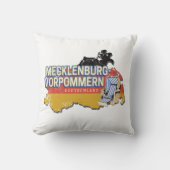 メクレンブルク – 西ポメラニアヴィナートドイツの地図 クッション (正面)