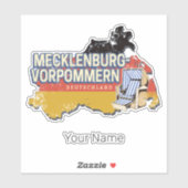 メクレンブルク – 西ポメラニアヴィナートドイツの地図 シール (シート)