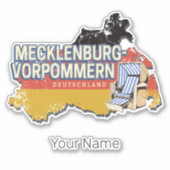 メクレンブルク – 西ポメラニアヴィナートドイツの地図 シール (正面)