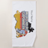 メクレンブルク – 西ポメラニアヴィナートドイツの地図 ビーチタオル (正面)