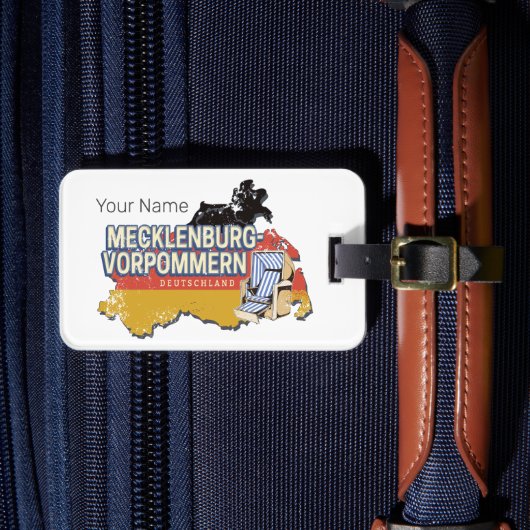 メクレンブルク – 西ポメラニアヴィナートドイツの地図 ラゲッジタグ (正面インサイチュ4)