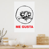 メグスタ顔激怒顔ミームユーモア笑いロル ポスター (キッチン)