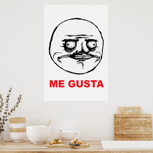 メグスタ顔激怒顔ミームユーモア笑いロル ポスター (キッチン)