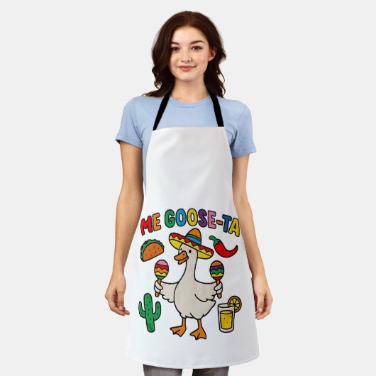 メグースタおもしろいメキスペインのシカ エプロン (着用した状態)