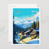 メゲヴフランスアートヴィンテージ旅行イラストレーション ポストカード (正面/裏面)