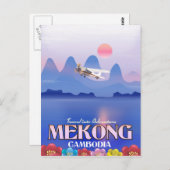 メコンリバーカンボジアバケーションポスター ポストカード (正面/裏面)