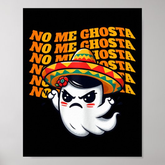 メゴスタメキシおもしろいカンハロウィーン幽霊女性1 ポスター (正面)
