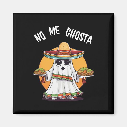 メゴスタメキシコおもしろいンハロウィーン幽霊 マグネット (正面)