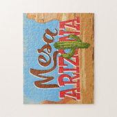 メサのアリゾナの漫画の砂漠のヴィンテージ旅行 ジグソーパズル (縦)