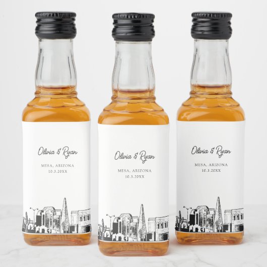 メサアリゾナパーティー好意ウェルカムギフトカスタム リキュールボトルラベル (ボトル)