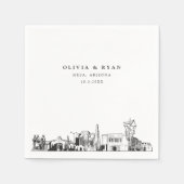 メサアリゾナ結婚スカイライン紙ナプキン スタンダードカクテルナプキン (正面)