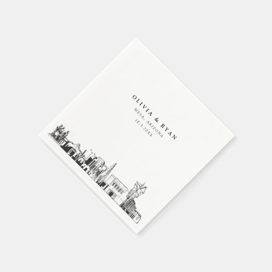 メサアリゾナ結婚スカイライン紙ナプキン スタンダードカクテルナプキン (角)