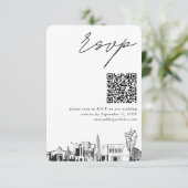 メサアリゾナ結婚式RSVP QRコードスモール エンクロージャーカード (スタンド正面)