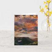 メサカラーの折り畳みノートの上の赤尾のタカ カード (黄色い花)