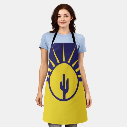 メサシティ国旗のエプロン エプロン (着用した状態)