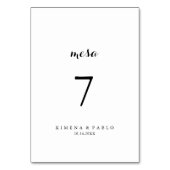 メサスペインの結婚ズ テーブルナンバー (正面)