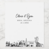 メサモダンアリゾナ結婚ズカスタム ワインラベル (シングルラベル)