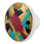 メサライズ金ゴールドス絵を描ポンジパターン – はっきりした黒 セラミックノブ (右)