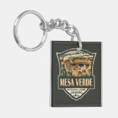 メサヴェルデナショナルパークイラストレーショントラベルアート キーホルダー (正面左)