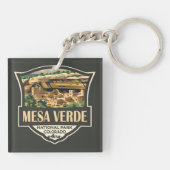 メサヴェルデナショナルパークイラストレーショントラベルアート キーホルダー (裏面)