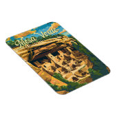 メサヴェルデナショナルパークイラストレーショントラベルアート マグネット (右側)