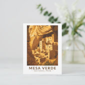 メサヴェルデナショナルパーククリフパレストラベルアート ポストカード (スタンド正面)