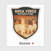 メサヴェルデナショナルパークコロラドウォーターカラーバッジ シール (シート)