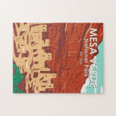 メサヴェルデナショナルパークコロラドカラフルヴィンテージ ジグソーパズル (横)