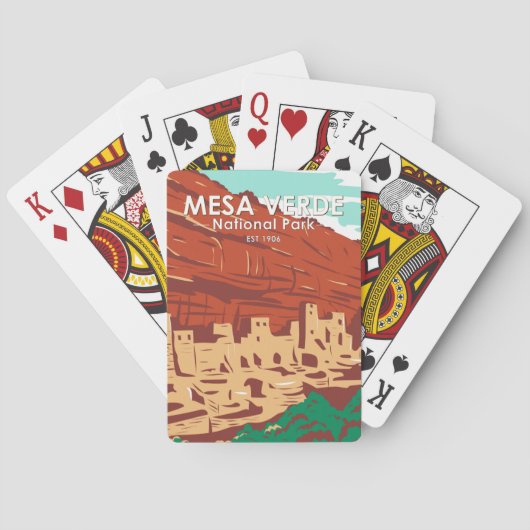 メサヴェルデナショナルパークコロラドカラフルヴィンテージ トランプ (裏面)