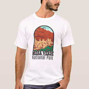 メサヴェルデナショナルパークコロラドカラフルヴィンテージ Tシャツ