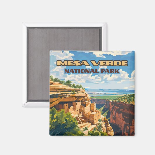 メサヴェルデナショナルパークコロラドクリフハウス マグネット (正面/裏面)