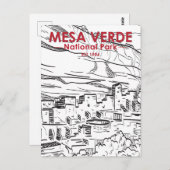 メサヴェルデナショナルパークコロラドヴィンテージ ポストカード (正面/裏面)