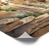 メサヴェルデ国立公園ウォーターカラーアートポスター ポスター (角)