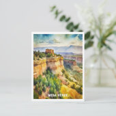 メサヴェルデ国立公園ウォーター絵画カラー ポストカード (スタンド正面)