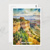 メサヴェルデ国立公園ウォーター絵画カラー ポストカード (正面/裏面)
