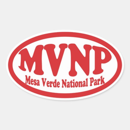 メサヴェルデ国立公園レッドオーバルステッカー 楕円形シール (正面)
