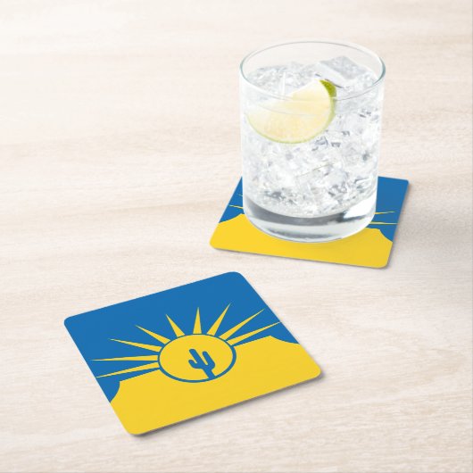 メサ州旗アリゾナ州紙コースター スクエアペーパーコースター (インサイチュ)