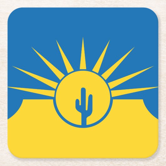 メサ州旗アリゾナ州紙コースター スクエアペーパーコースター (正面)