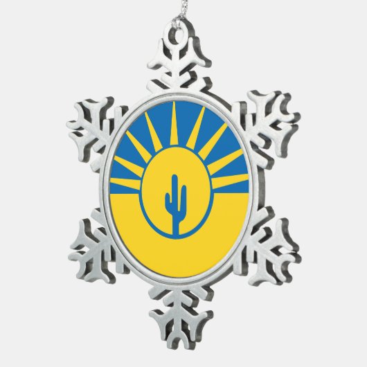 メサ州旗,アリゾナ州スノーフレークペーターO スノーフレークピューターオーナメント (右)