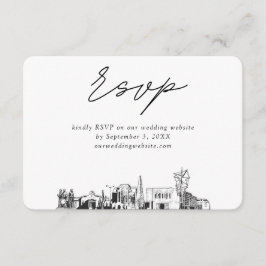 メサ・アゾ結婚ナのミニマルなスケッチRSVP エンクロージャーカード