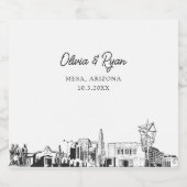 メサ・アリゾナ結婚のシャパーソナライズされたンパーラベル スパークリングワインラベル (シングルラベル)