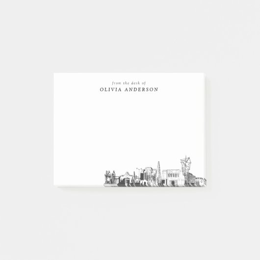 メサ・スカイラインのデスクからパーソナライズされた ポストイット (正面)